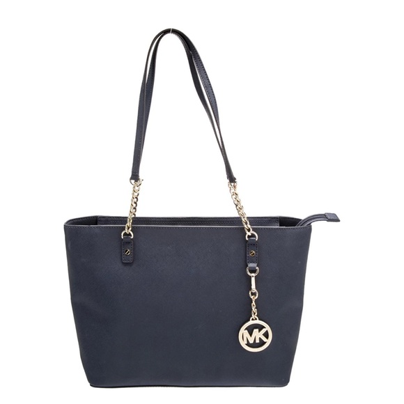Michael Kors Handbags - Michael Kors Dark Blue Tote with Gold Accents